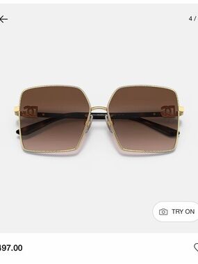 Gold Frame Brown Lens Women's Designer Square Sunglasses